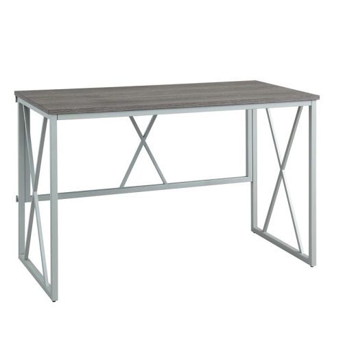 LEICK FURNITURE  Home 70002-Wwnk Collapsible X Desk In Weathered Wood/satin Nickel