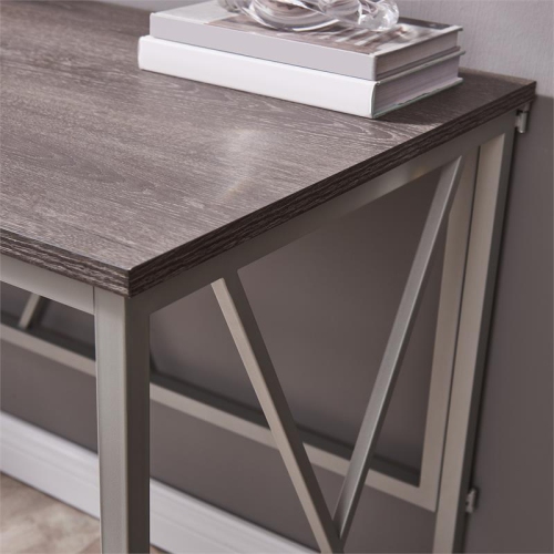Leick Home 70002-WWNK Collapsible X Desk in Weathered Wood/Satin Nickel