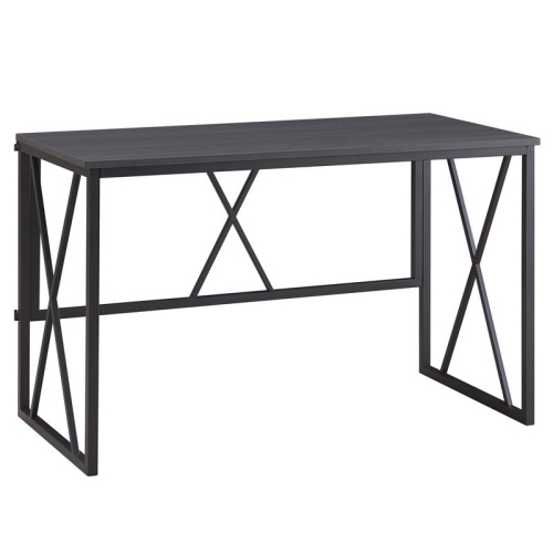 LEICK FURNITURE Leick Home 70002-Blknk Collapsible X Desk - Gray Herringbone/matte Black