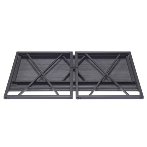 Leick Home 70002-BLKNK Collapsible X Desk - Gray Herringbone/Matte Black