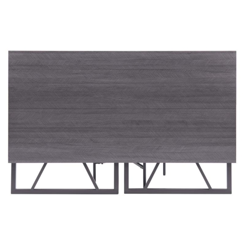 Leick Home 70002-BLKNK Collapsible X Desk - Gray Herringbone/Matte Black