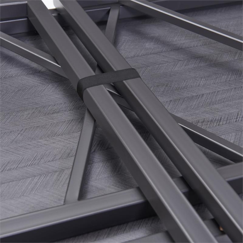 Leick Home 70002-BLKNK Collapsible X Desk - Gray Herringbone/Matte Black