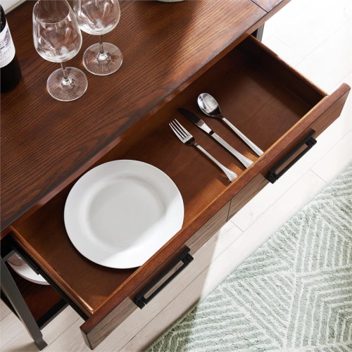 Leick Home Ironcraft Sturdy Wood Mini-bar/Wine Stand in Oak