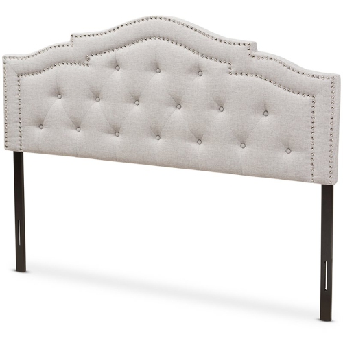 Baxton Studio Edith Tufted Queen Panel Headboard in Grayish Beige