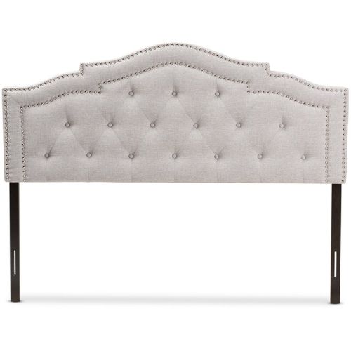 Baxton Studio Edith Tufted Queen Panel Headboard in Grayish Beige