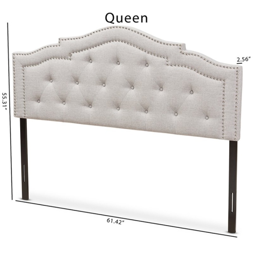 Baxton Studio Edith Tufted Queen Panel Headboard in Grayish Beige