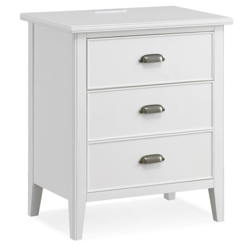 LEICK FURNITURE Laurent Nightstand With Drawer/door Storage And Ac/USB Outlet In Orchid White I love this night stand, it looks so modern and goes with all different decor