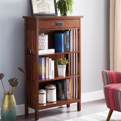 Leick Riley Holliday 3 Shelf Bookcase in Mission Oak