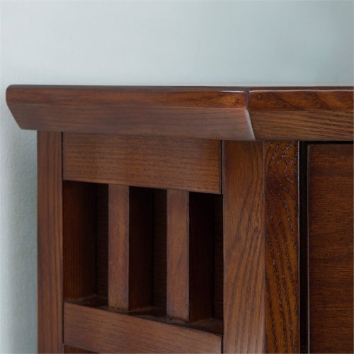Leick Riley Holliday 3 Shelf Corner Bookcase in Mission Oak