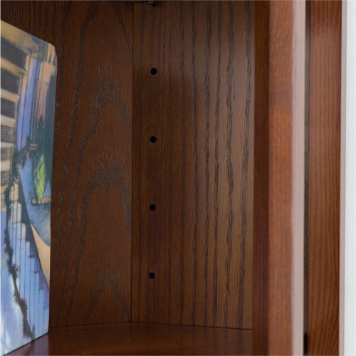 Leick Riley Holliday 3 Shelf Corner Bookcase in Mission Oak