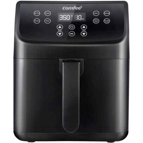 COMFEE' 5.8Qt Digital Air Fryer, Toaster Oven & Oilless Cooker, 1700W with 8 Preset Functions, LED Touchscreen, Shake Reminder, Non-stick Detachable