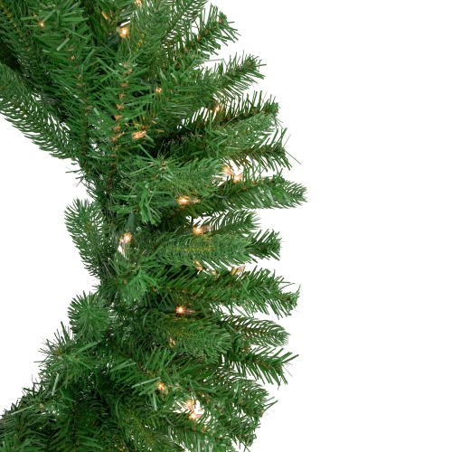 Pre-Lit Sierra Noble Fir Artificial Christmas Wreath, 30-Inch, Clear Lights