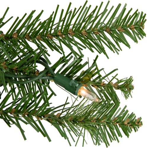 Pre-Lit Rockwood Pine Artificial Christmas Garland - 9' x 10" - Clear Lights