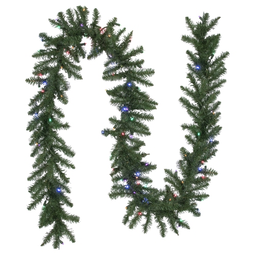 NORTHLIGHT  Pre-Lit Winona Fir Artificial Christmas Garland - 9' X 12" - Multi Led Lights