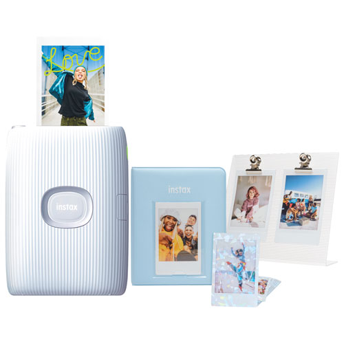 Fujifilm Instax Mini Link 2 Smartphone Printer Bundle - Clay White - Only  at Best Buy