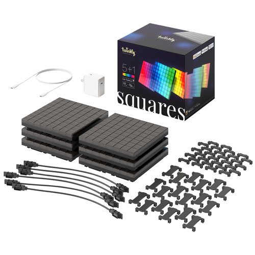 Twinkly Squares RGB Smart LED Light Panels - Combo Kit - 6 Panels