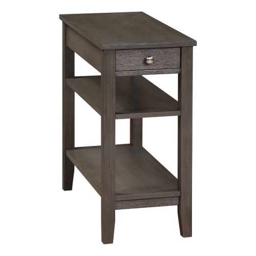 CONVENIENCE CONCEPTS  American Heritage One-Drawer End Table W/charging Station In Wood Finish In Gray
