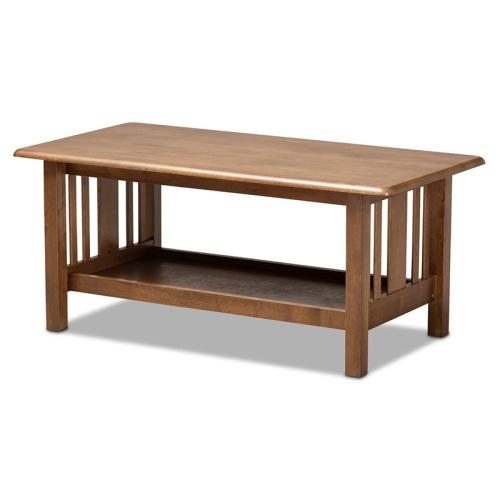 BAXTON STUDIO  Rylie Walnut Finished Rectangular Wood Coffee Table