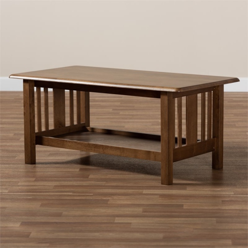Baxton Studio Rylie Walnut Finished Rectangular Wood Coffee Table