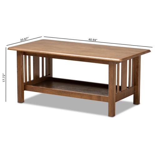Baxton Studio Rylie Walnut Finished Rectangular Wood Coffee Table