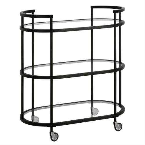 HENN&HART  30" Blackened Bronze Metal/glass Bar Cart
