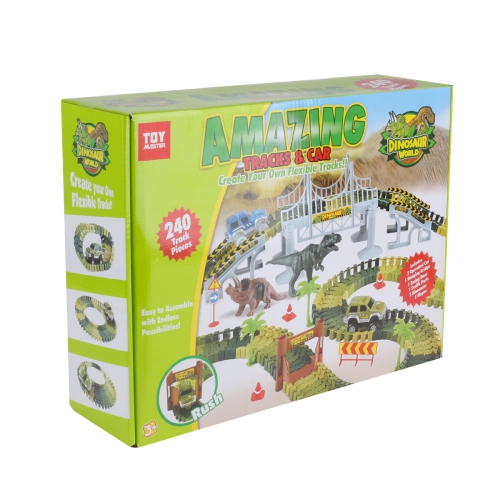 Dinosaur World 240 Pieces Amazing Tracks & Car Set