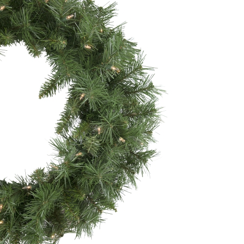 Pre-lit Chatham Pine Artificial Christmas Wreath, 24-Inch, Clear Lights