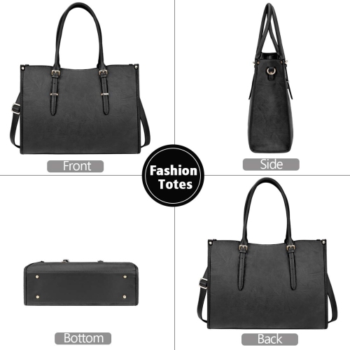 navor Women Shoulder Handbag Purse Tote for Laptop Waterproof PU Leather Lightweight for 15.6 inches Laptop Computer Accessories Business Versatile