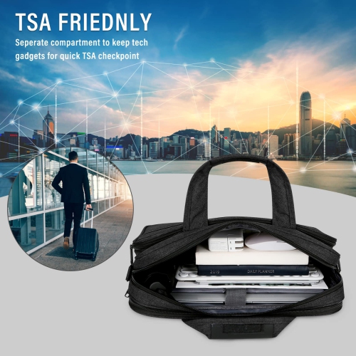 Sac pour portable 15.6 po Mallette hydrofuge Étui de transport pour ordinateur portatif extensible pour hommes sac messager pour bus de voyage