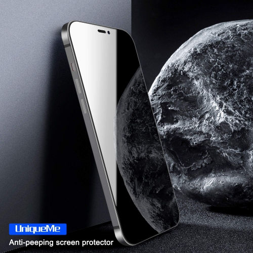 2 protecteurs d’écran de confidentialité anti-espion UniqueMe compatibles avec iPhone 12 Pro Max de 6.7 po, cadre d’installation facile Ant