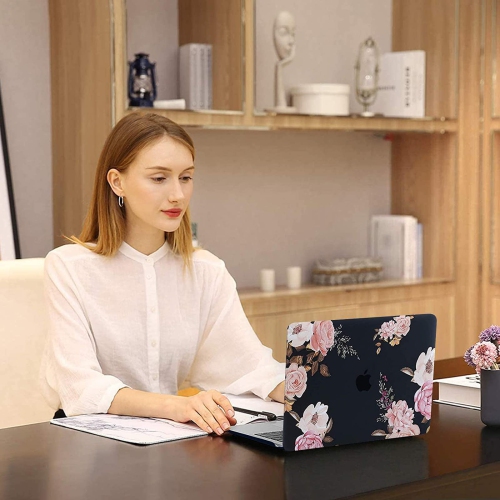 MacBook Air 13 inch Case 2022 2021 2020 2019 2018 Release A2337 M1 A2179 A1932 Retina Display Touch ID,Plastic Peony Hard Shell Case&Keyboard Cover