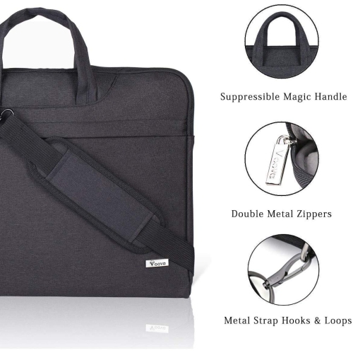 Laptop Shoulder Bag 15.6 Inch, Waterproof Slim Computer Carrying Case Sleeve for MacBook Pro 15/16 2019-2023, Dell XPS 15, 15-16 Inch HP Asus Acer