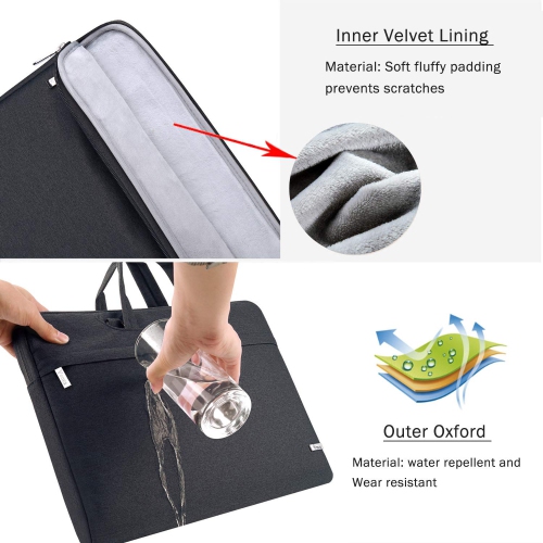 Laptop Shoulder Bag 15.6 Inch, Waterproof Slim Computer Carrying Case Sleeve for MacBook Pro 15/16 2019-2023, Dell XPS 15, 15-16 Inch HP Asus Acer