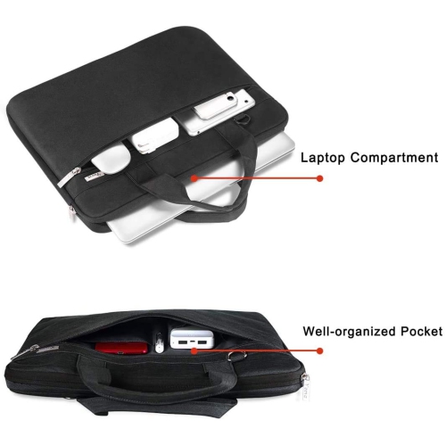 360° Protective Laptop Bag Case 15.6 Inch with Shoulder Strap, Waterproof Thin Computer Sleeve Cover for MacBook Pro 15/16, Dell XPS 15, 15-16 Inch