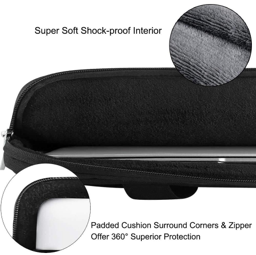 360° Protective Laptop Bag Case 15.6 Inch with Shoulder Strap, Waterproof Thin Computer Sleeve Cover for MacBook Pro 15/16, Dell XPS 15, 15-16 Inch