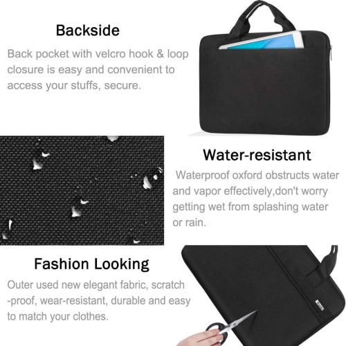 360° Protective Laptop Bag Case 15.6 Inch with Shoulder Strap, Waterproof Thin Computer Sleeve Cover for MacBook Pro 15/16, Dell XPS 15, 15-16 Inch