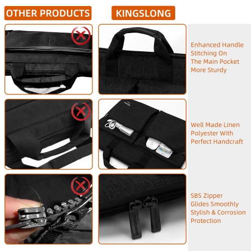 KINGSLONG 15 15.6 Inch Laptop Case Bag Sleeve, Lightweight Laptop Computer Notebook Ultrabooks Carrying Case Sleeve Handbag