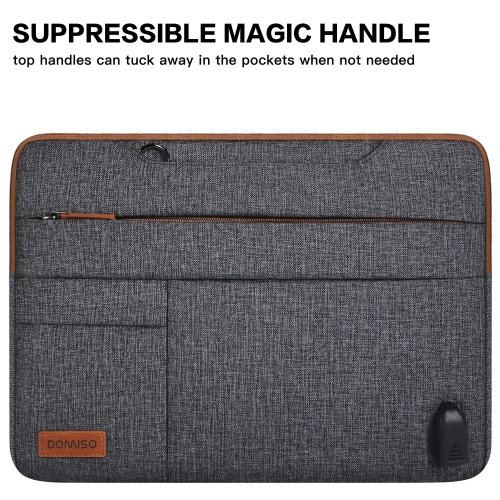 15 Inch Multi-Functional Laptop Sleeve Business Briefcase Messenger Bag with USB Charging Port for 15-15.6" Laptop/Apple/Lenovo IdeaPad/Acer