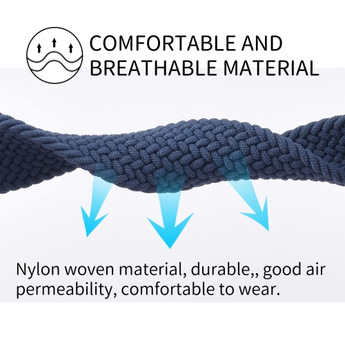 Bracelet tressé de Vozehui compatible avec le bracelet en nylon pour montre Versa 3/Sense de Fitbit, bracelet élastique souple ajustable de