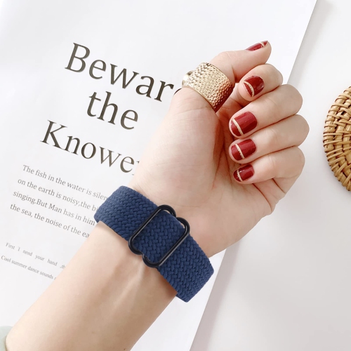 Bracelet tressé de Vozehui compatible avec le bracelet en nylon pour montre Versa 3/Sense de Fitbit, bracelet élastique souple ajustable de