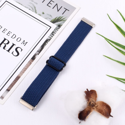 Bracelet tressé de Vozehui compatible avec le bracelet en nylon pour montre Versa 3/Sense de Fitbit, bracelet élastique souple ajustable de