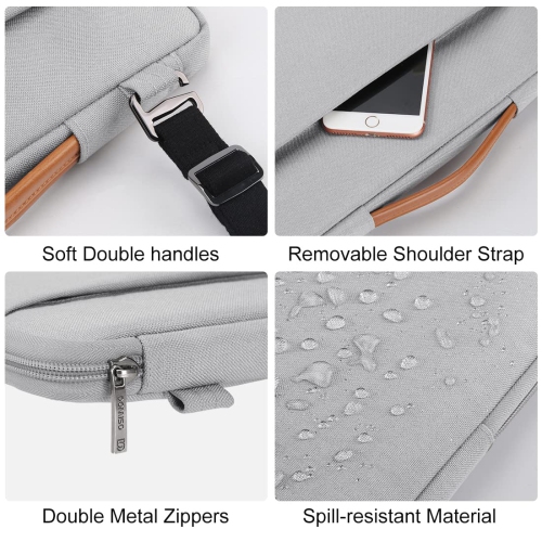 DOMISO 15.6 Inch Laptop Bag Cover Waterproof Shockproof Notebook Sleeve Case Shoulder Bag Protective Cover for 15.6" HP 15/T