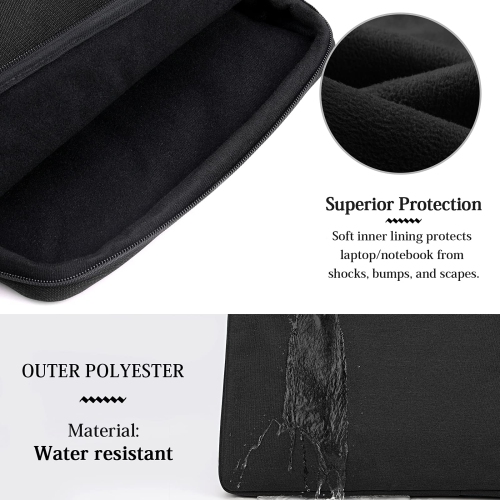 Housse pour portable de 15 à 15.6 po Étui protecteur 360 Sac de transport étanche en polyester/tablette sac à main Shockpr pour ordinateur
