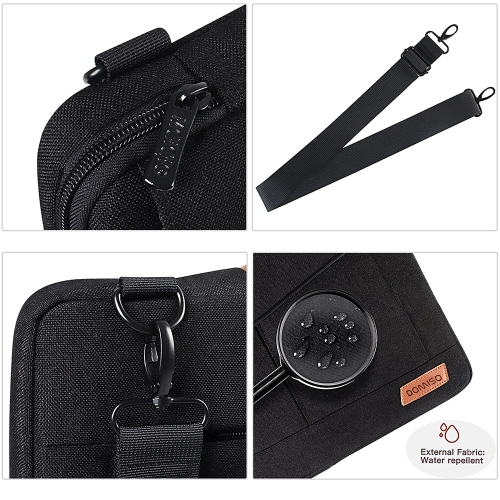 DOMISO 17-17.3 Inch Laptop Sleeve Bag Business Briefcase Messenger Bag Compatible with 17.3" Dell Computer/HP Pavilion 17/Pr