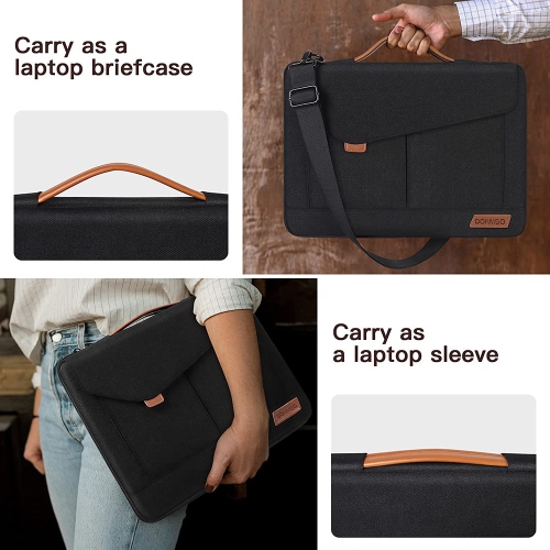 DOMISO 17-17.3 Inch Laptop Sleeve Bag Business Briefcase Messenger Bag Compatible with 17.3" Dell Computer/HP Pavilion 17/Pr