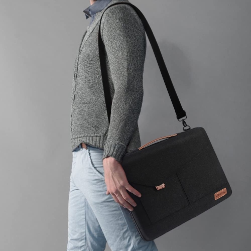 DOMISO 17-17.3 Inch Laptop Sleeve Bag Business Briefcase Messenger Bag Compatible with 17.3" Dell Computer/HP Pavilion 17/Pr