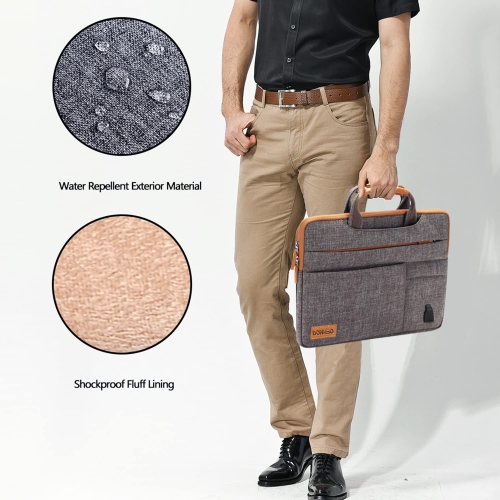 15 Inch Multi-Functional Laptop Sleeve Business Briefcase Messenger Bag with USB Charging Port for 15-15.6" Laptop/Apple/Lenovo IdeaPad/Acer