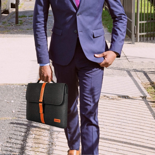 DOMISO 13.5-14 Inch Laptop Sleeve Case Water Resistant Laptop Bag with Handle Business Handbag Compatible with HP Chromebook