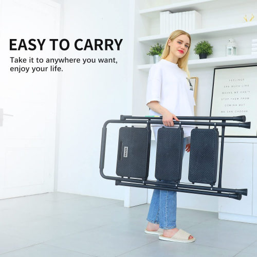 3 Step Ladder, CoolHut Folding Step Stool, Step Stool with Wide Anti-Slip Pedal, Portable Folding Step Ladder with Handgrip, Multi-use Steel Ladder