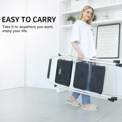 4 Step Ladder, CoolHut Folding Step Stool, Step Stool with Wide Anti-Slip Pedal, Portable Folding Step Ladder with Handgrip, Multi-use Steel Ladder